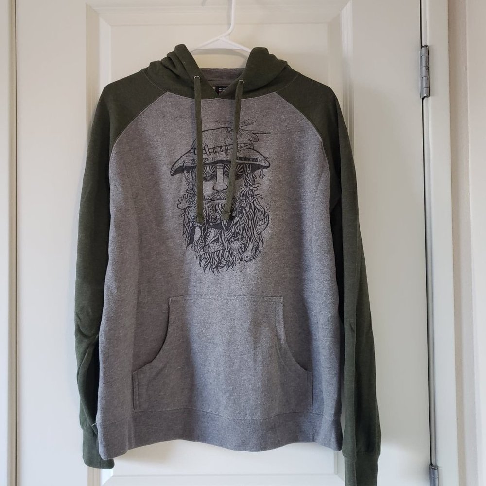 Men's Grey/Green Dan the Man Hoodie - S